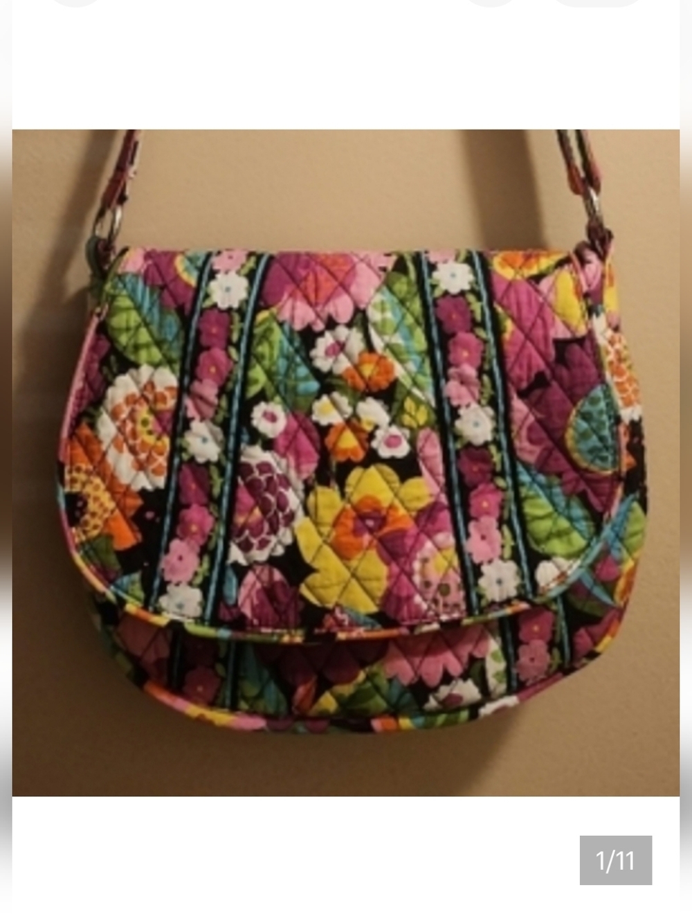 Vera Bradley Colorful Floral Quilted Crossbody Bag